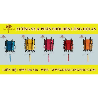 Đèn Hội An gỗ lục giác - vải lụa đủ màu