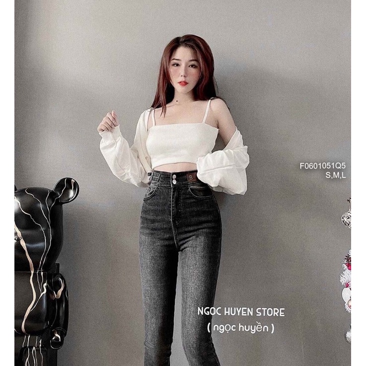 Quần jeans trơn đen xám