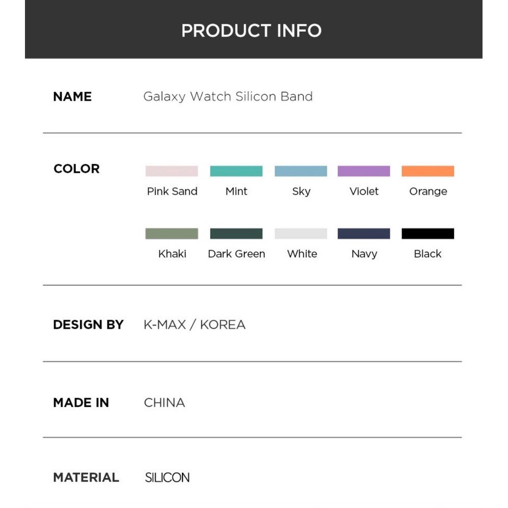 Dây đeo silicon thay thế cho đồng hồ thông minh Samsung Galaxy - Chính hãng- TechWatchVN
