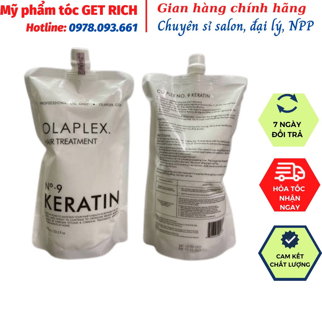 Hấp Ủ Tóc Phục Hồi Salon và Tại nhà Olap No9 Karatin 1000ml
