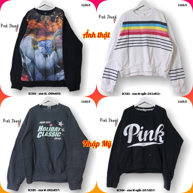 Áo Sweater nữ, nam 2hand, chất dày, size XL/XXL - 1512-3