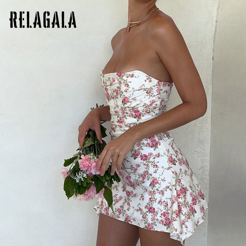 Đầm Hoa Mini Dáng Ôm Thời Trang   Trẻ Trung Cho Nữ