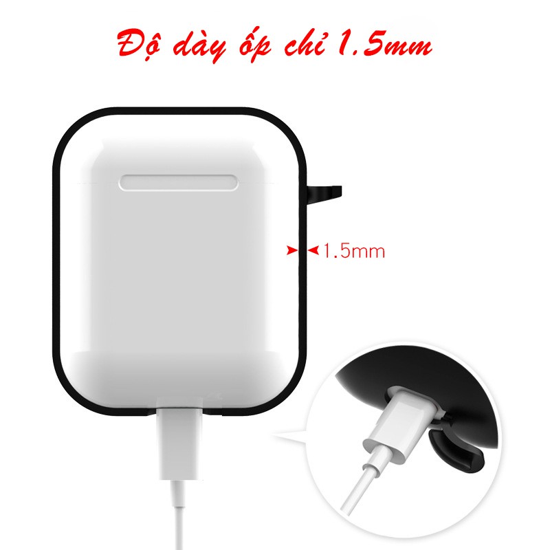 [Tặng dây chống rơi và móc treo] Ốp Airpods Silicon bảo vệ tai nghe AirPods 1 | 2 [mẫu mới 2019]