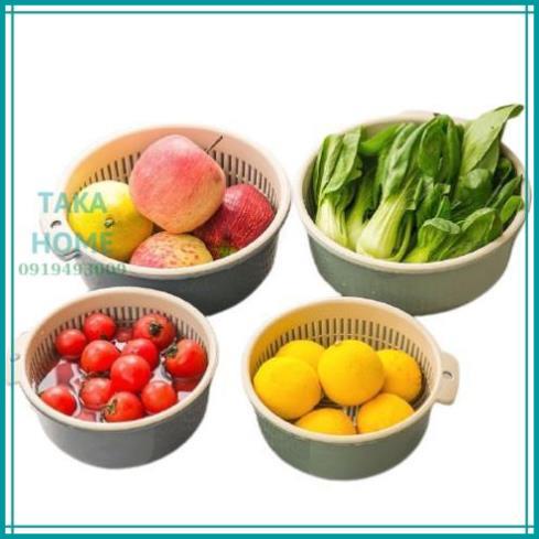 Bộ 2 thau rổ 2in1 xuất Thái thông minh tiện lợi  LỖI 1 ĐỔI 1