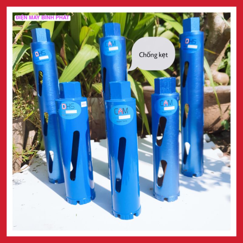 Mũi Khoan Rút Lõi Khô Phi 56, 63 dài 250mm và 370mm chuyên dùng cho thợ điều hòa, mũi rút lõi