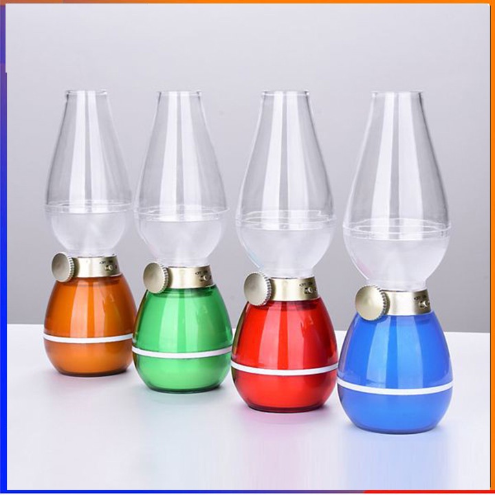 Đèn Dầu Cảm Ứng Điện Tử LED Thổi Tắt - Không Khói, Đèn Để Bàn Thờ Trang Trí Sạc Pin - Tích Điện Siêu Tiện.
