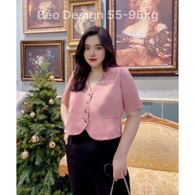 Áo bigsize nữ Béo Design Áo giả vest 51kg đến 95kg