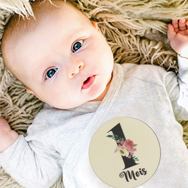 Set 6 Tấm Thẻ Ghi Chú Đánh Dấu Cột Mốc Phát Triển Theo Tháng Cho Bé Sơ Sinh