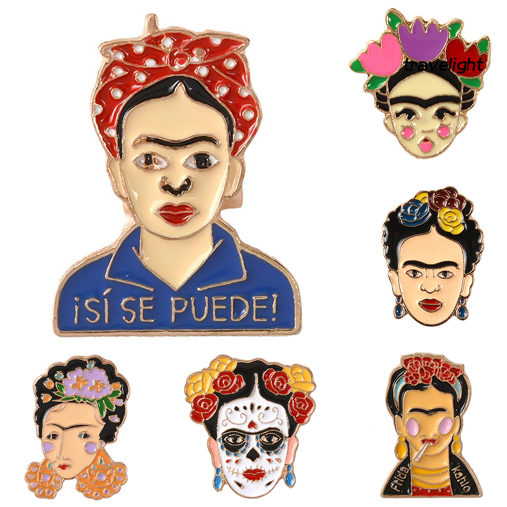 Cài Áo Họa Tiết Hoạt Hình Frida Kahlo Mexico K1