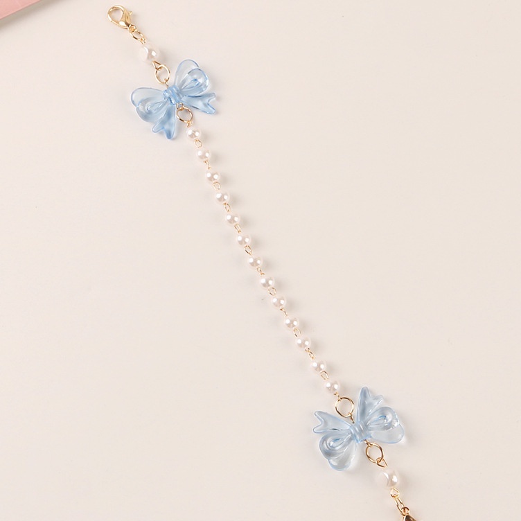 Dây Đeo Mặt Nạ Ngọc Trai/Bướm/Bướm/Mặt Nạ Dài 23CM