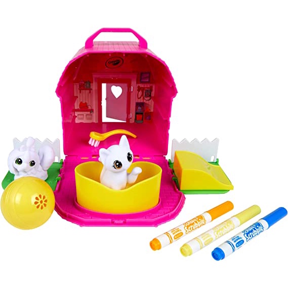 Đồ chơi trang trí tô tượng thú cưng cho bé yêu Crayola Scribble Scrubbie Pets, Backyard Playset, Color & Wash Creative