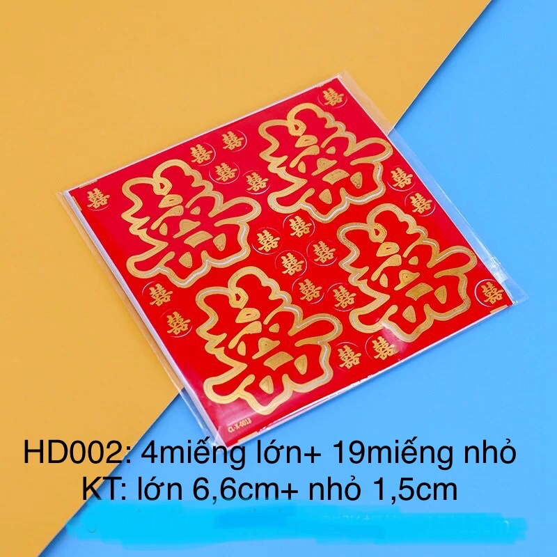 SONG HỶ DÁN TRANG TRÍ MÂM QUẢ VÀ VẬT DỤNG CHO LỄ CƯỚI