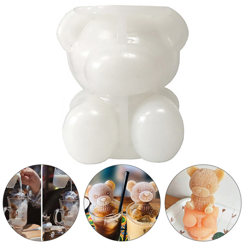 Khuôn Silicone Làm Đá Hình Gấu Dễ Thương