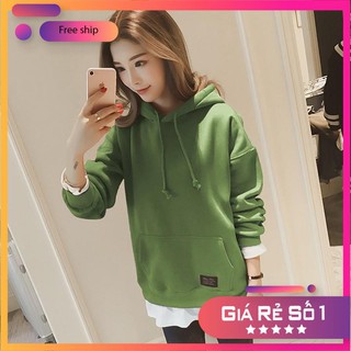 Áo hoodie giả 2 lớp form rộng tay dài mũ trùm đầu phiên bản Hàn Quốc mới 2019_Ảnh thật