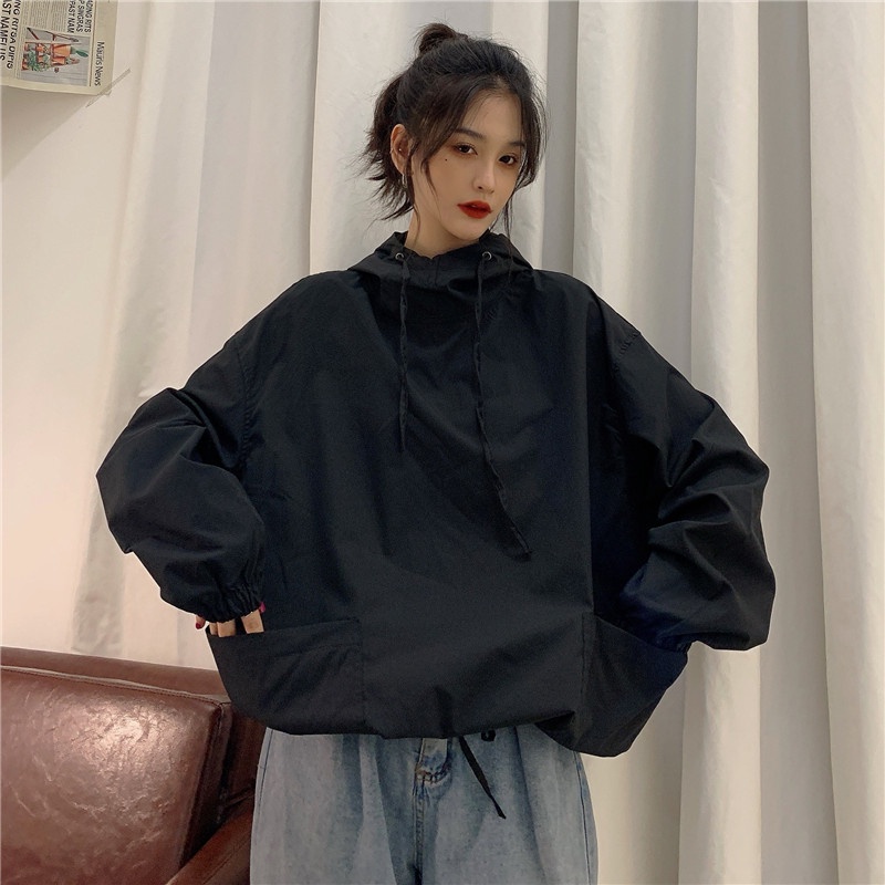 【ZHELIHANGFEI】Áo Khoác Hoodie Form Rộng Theo Phong Cách Preppy Dễ Phối Đồ