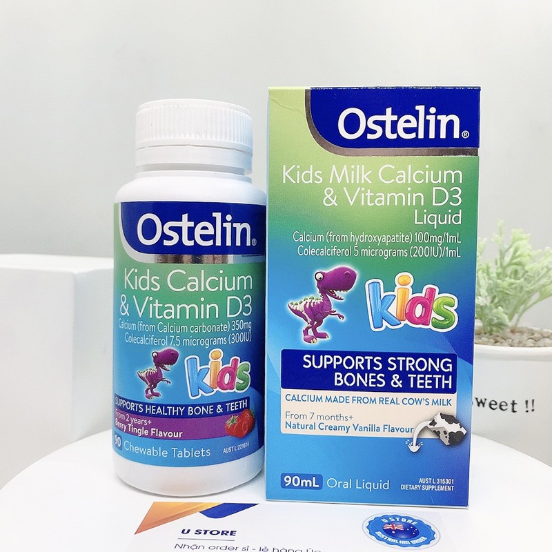 Bố sung canxi - vitamin D3 cho bé Ostelin Kids Milk Calcium &amp; Vitamin D3