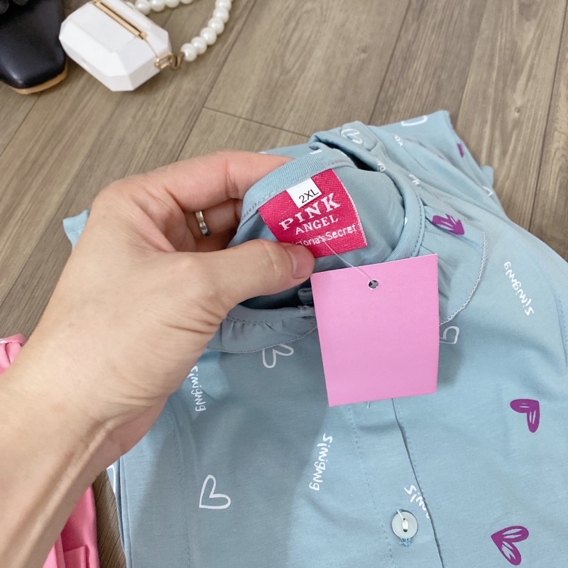 Bộ pink bầu & sau sinh chát cotton loại 1 có khoá kéo cho bé ti size XXL
