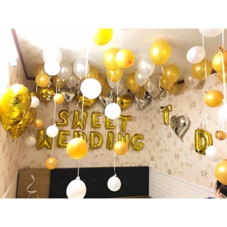 Set trang trí phòng cưới tone vàng đồng