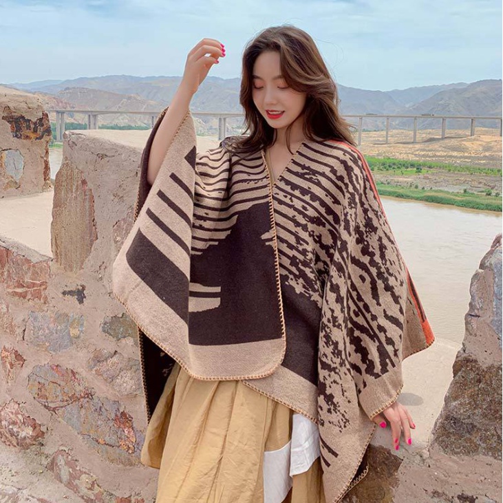 Áo choàng boho họa tiết ngựa vằn | BigBuy360 - bigbuy360.vn