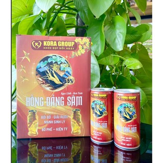 Lốc 6 lon Hồng Đảng Sâm KORA 5% - sâm dây ngọc linh 180ml