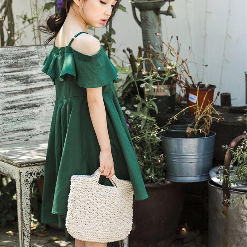 Đầm Cotton Sát Nách Phong Cách Hàn Quốc Cho Bé Gái