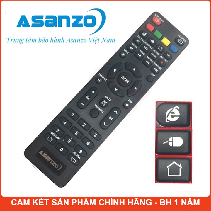 [FreeShip] Remote Điều Khiển Tivi ASANZO loại Đa năng bảo hành chính hãng tặng PIN