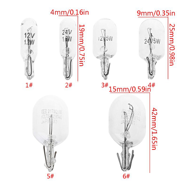 Set 10 bóng đèn ô tô halogen T5 W5W 1.2w 194 501 thông dụng