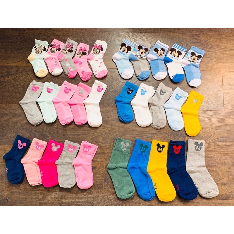 Tất trẻ em cao cổ - set 5 chiếc tất mickey