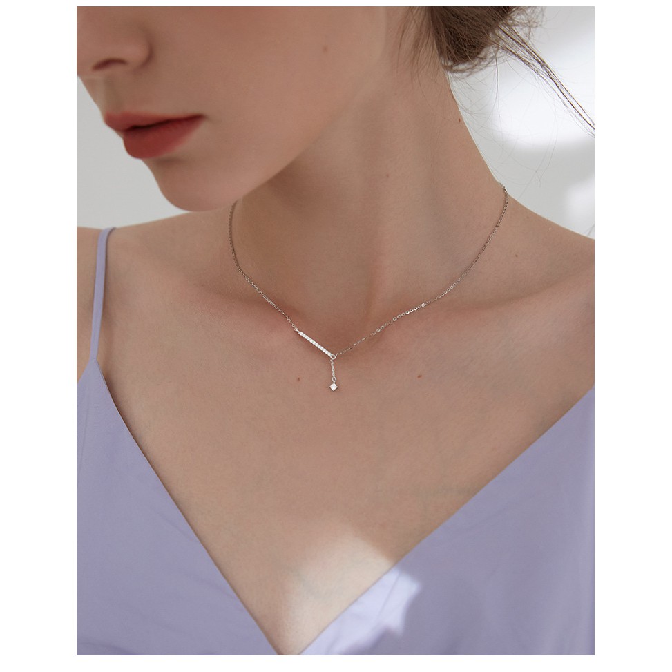 Dây chuyền nữ mạ bạc 925 cao cấp chính hãng mảnh sang trọng trang sức CINLA DC005
