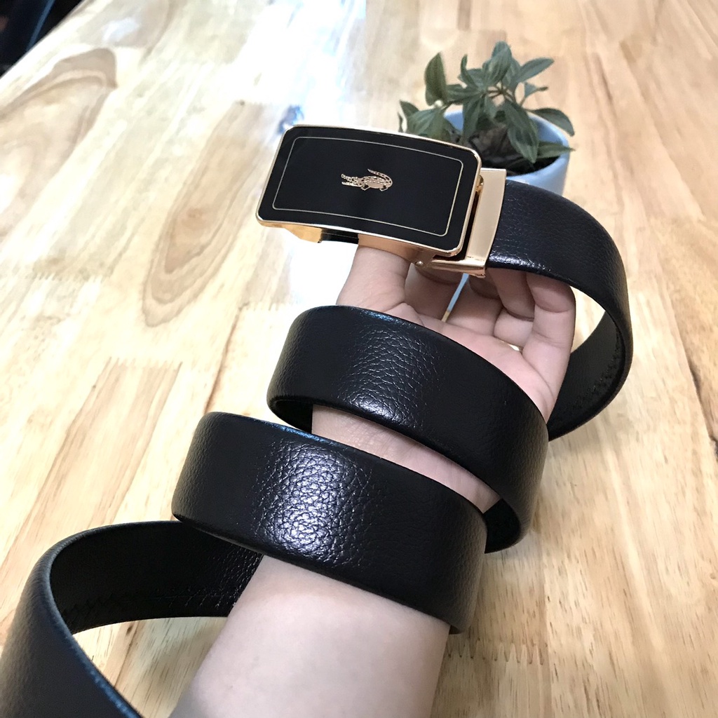 Dây lưng nam dây nịt khóa tì bản 3,5cm không cần đục lỗ