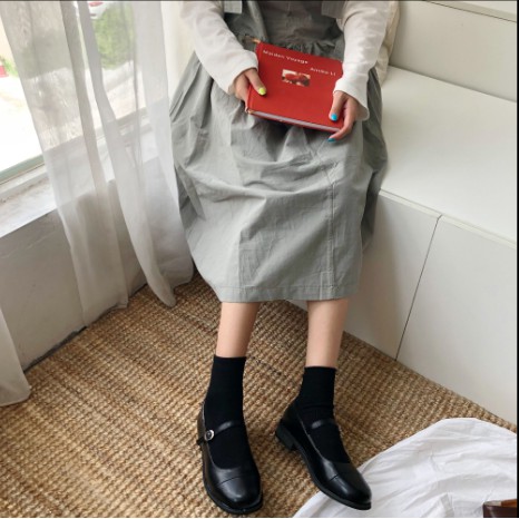 [SẴN] Giày búp bê mũi tròn đế gỗ style vintage G008 | BigBuy360 - bigbuy360.vn