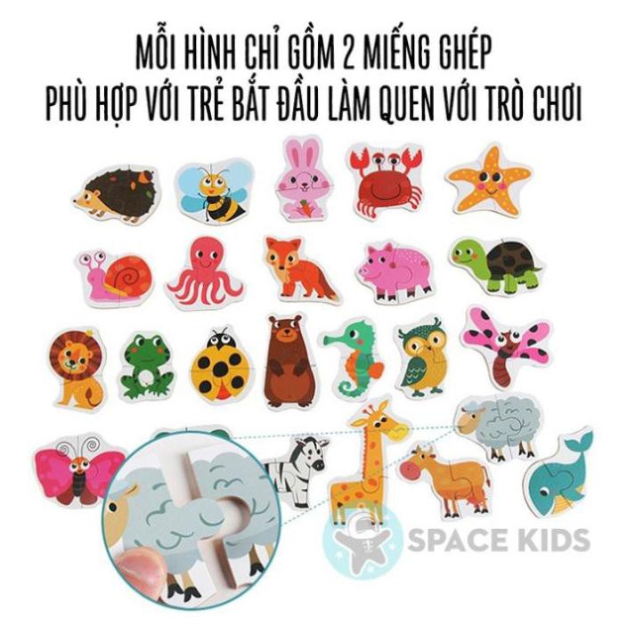 Đồ chơi Montessori Bộ ghép hình gỗ thông minh 22-24 chi tiết theo chủ đề cho bé xếp hình tư duy phát triển trí tuệ