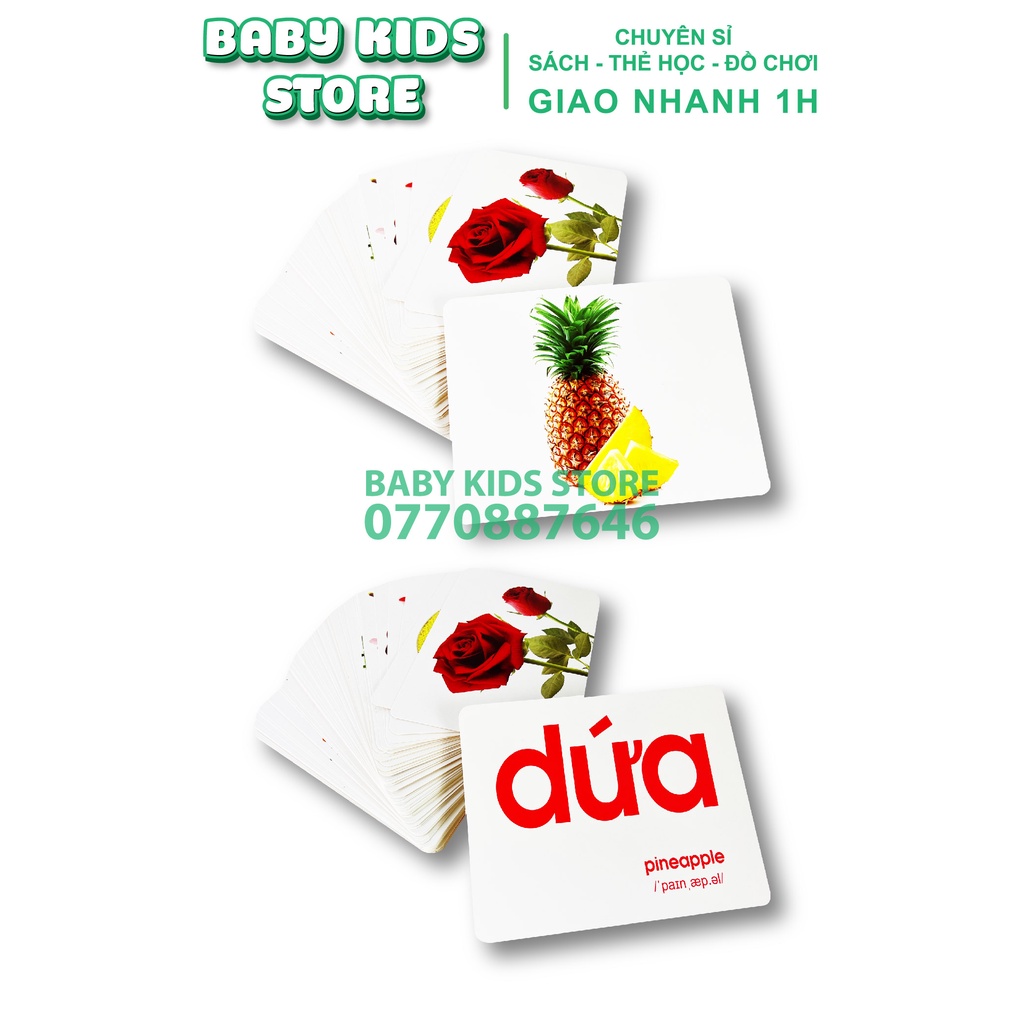 Bộ Thẻ Học Thông Minh 14 Chủ Đề loại To Song Ngữ Tiếng Anh Loại Chuẩn Glenn Doman Flashcard Cho Bé Từ 0-6 Tuổi