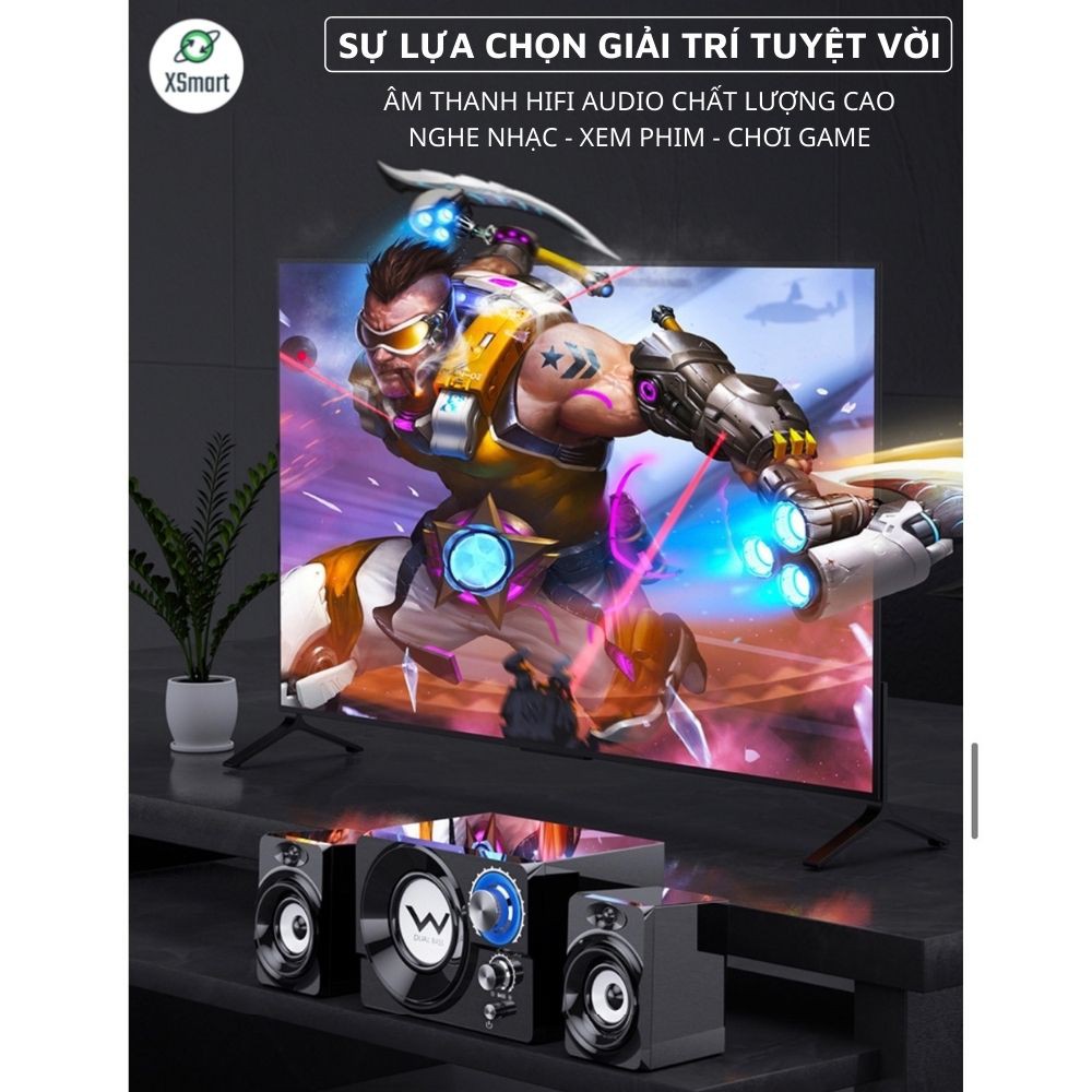 Loa vi tính bluetooth DURL BASS SADA S-20 có đèn LED, tương thích máy tính laptop pc tivi điện thoại nghe nhạc cực đã