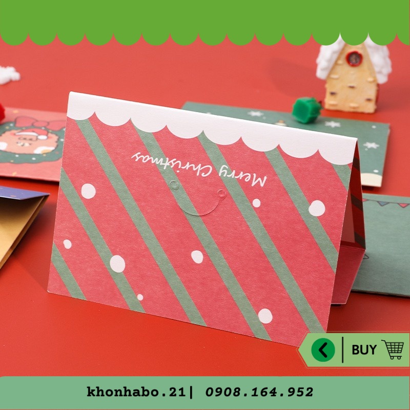 Thiệp Mừng Giáng Sinh Hoạt Hình Gấp Gọn