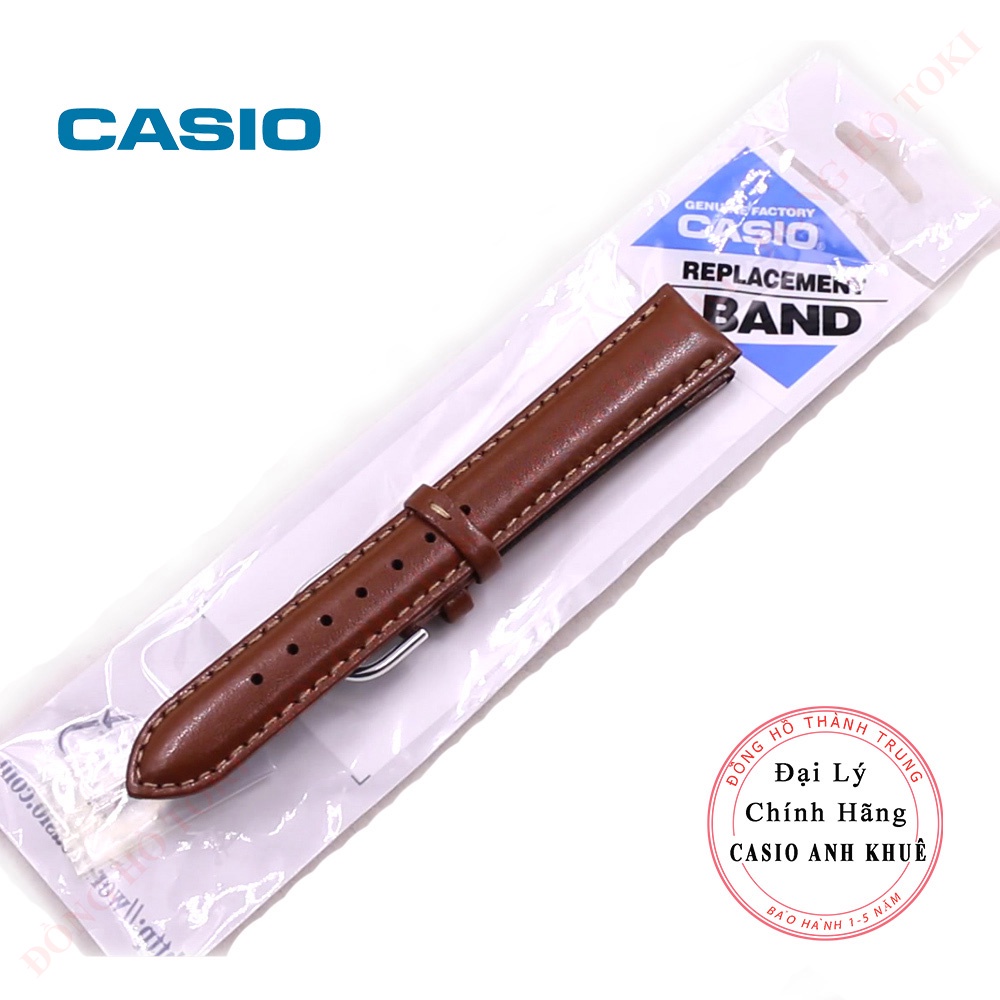 Dây da đồng hồ casio MTP-1095E chính hãng da nâu trơn 18mm