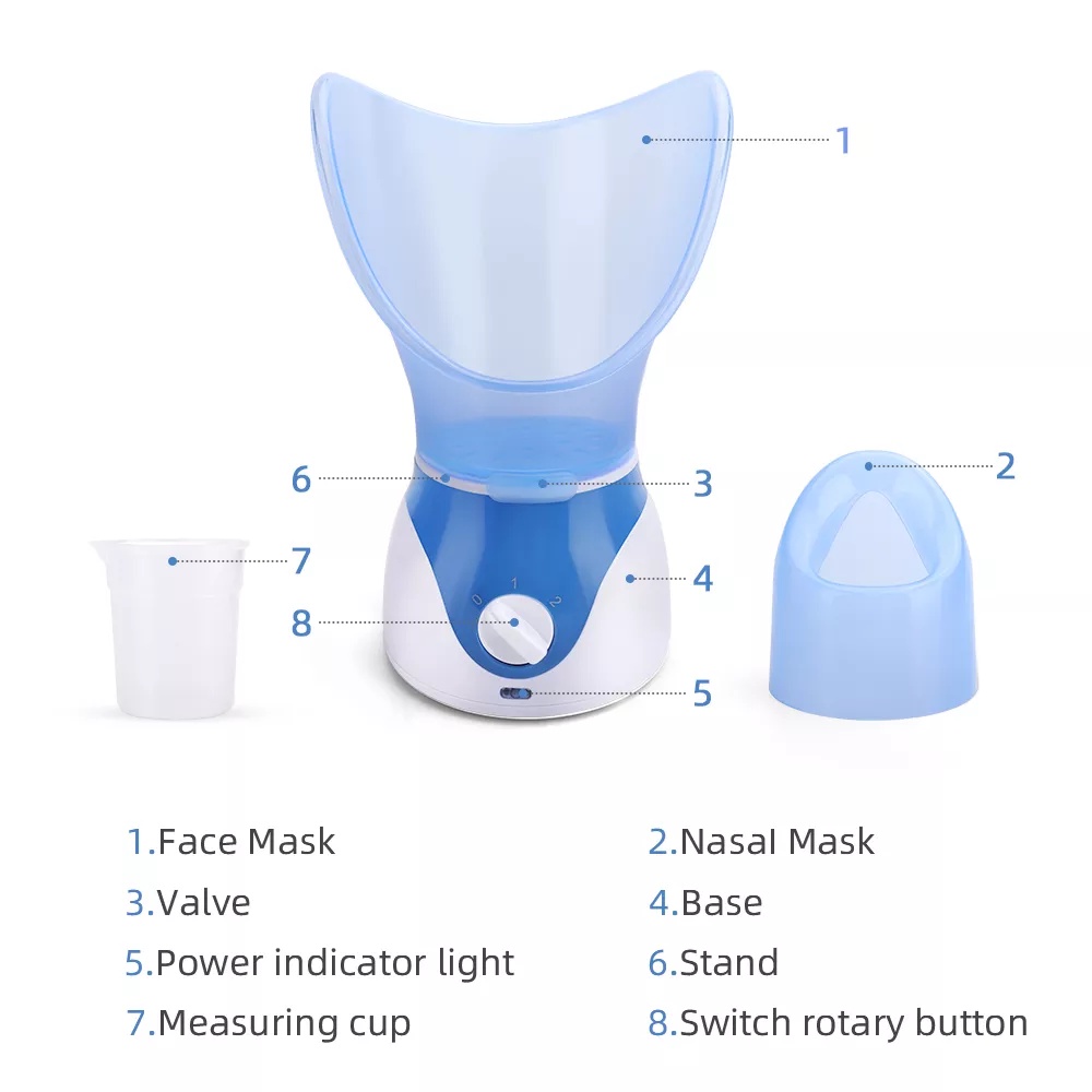 Máy xông hơi mặt mini Beauty, làm sạch sâu lỗ chân lông, 2 cơ chế phun giúp cải thiện tình trạng da và hô hấp