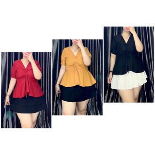 Áo kiểu lụa rút dây nữ bigsize (Ảnh mẫu chụp tại shop)