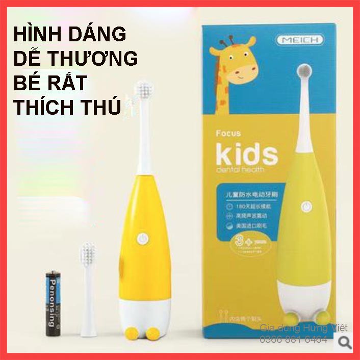 Bàn chải đánh răng bằng điện cho trẻ em giúp bé vệ sinh răng miệng sạch sẽ, dễ dàng [BÀN CHẢI EM BÉ]