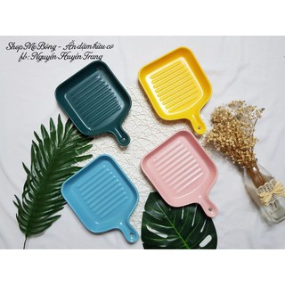 Đĩa chảo vuông tay cầm vân sọc 21cm