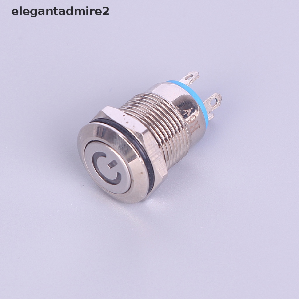 Nút Công Tắc Nhấn Đèn LED Bằng Kim Loại Màu Đen Chống Nước 12mm 12V