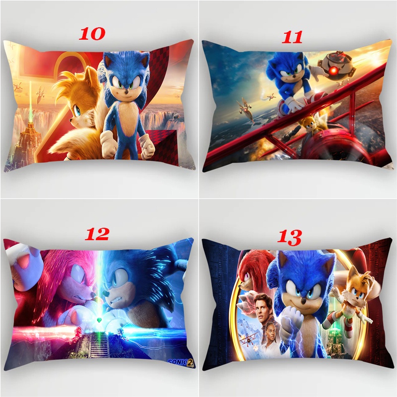 Vỏ Gối Chữ Nhật In Hình Sonic The Hedgehog 2 Mặt Trang Trí Nội Thất