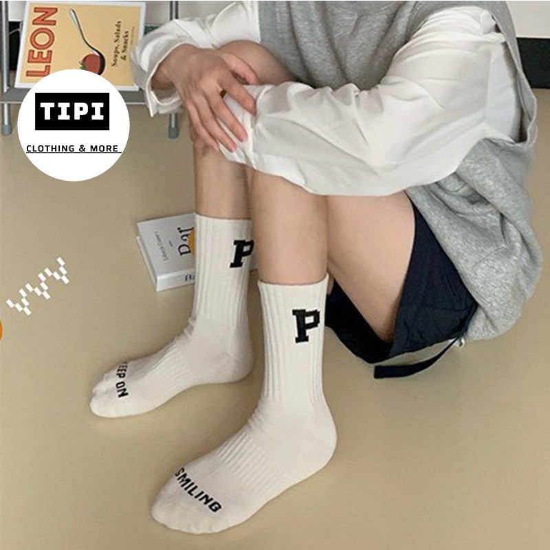 Tất Cao Cổ Nam Nữ Phong Cách Hàn Quốc Chữ P G3 - 06