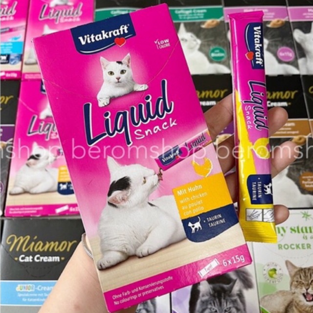 SÚP THƯỞNG CHO MÈO VITAKRAFT CAT LIQUID SNACK 3 VỊ 15G SIÊU NGON NHẬP ĐỨC GIÁ CỰC RẺ