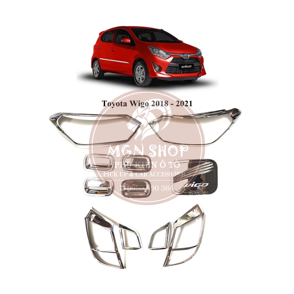 Ốp [Toyota Wigo 2018 - 2021] [full bộ] [màu bạc]