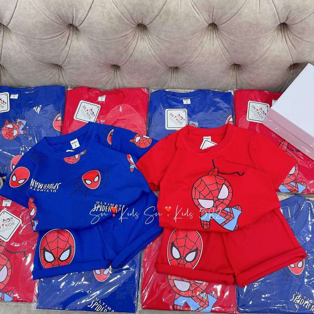 Bộ cotton siêu nhân nhện cho bé