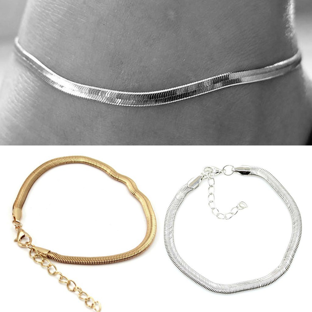 Lắc chân kim loại đơn giản cho nữ