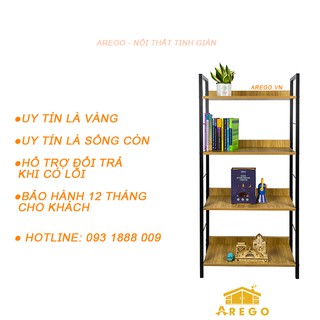 KỆ SÁCH GỖ 4 TẦNG KIỂU HÀN