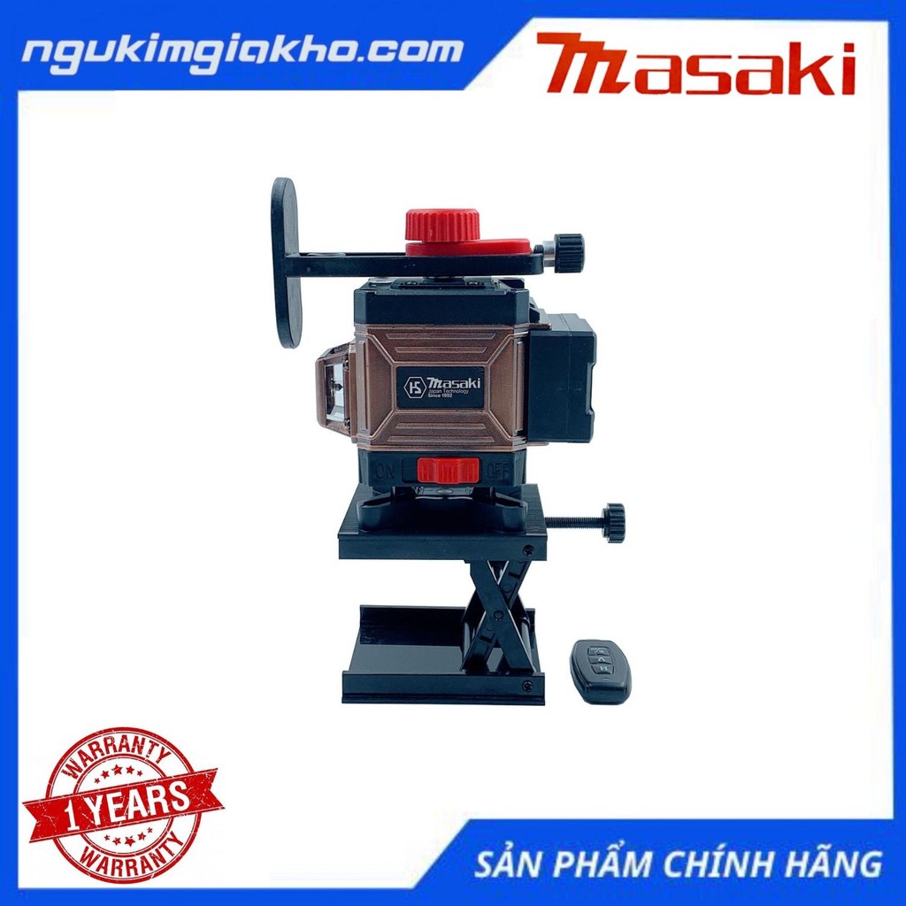 Máy Cân Mực Bắn Cốt Laser MASAKI 12 Tia Cao Cấp - MSK 1202, CÓ Remote Điều Khiển, Bóng đèn LED Siêu Sáng