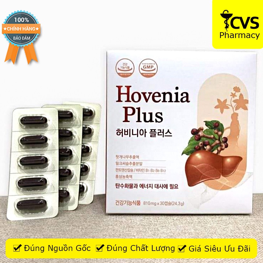 Hovenia Plus (Hộp 30 Viên) - Hỗ trợ tăng cường chức năng gan, giải độc và bảo vệ gan, thanh nhiệt, mát gan, giải rượu